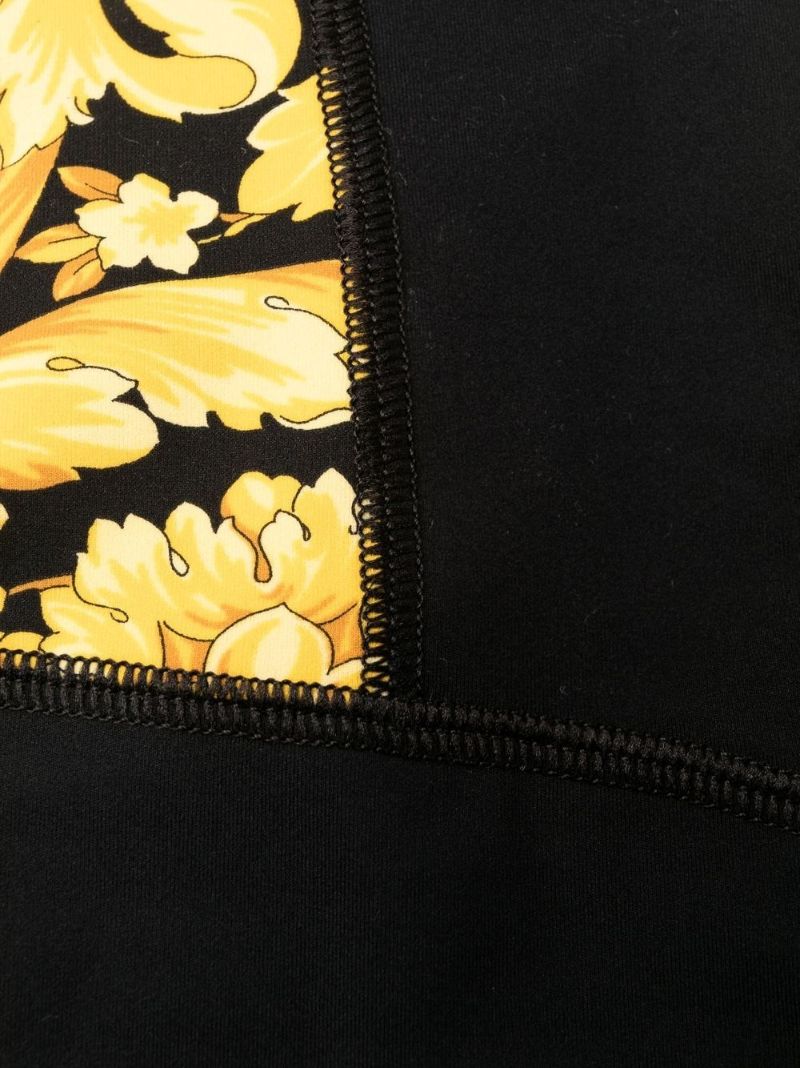 Black Barocco Print Leggings