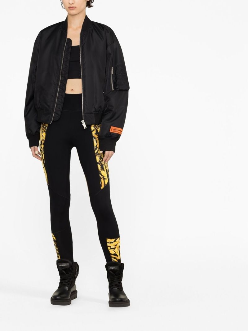 Black Barocco Print Leggings