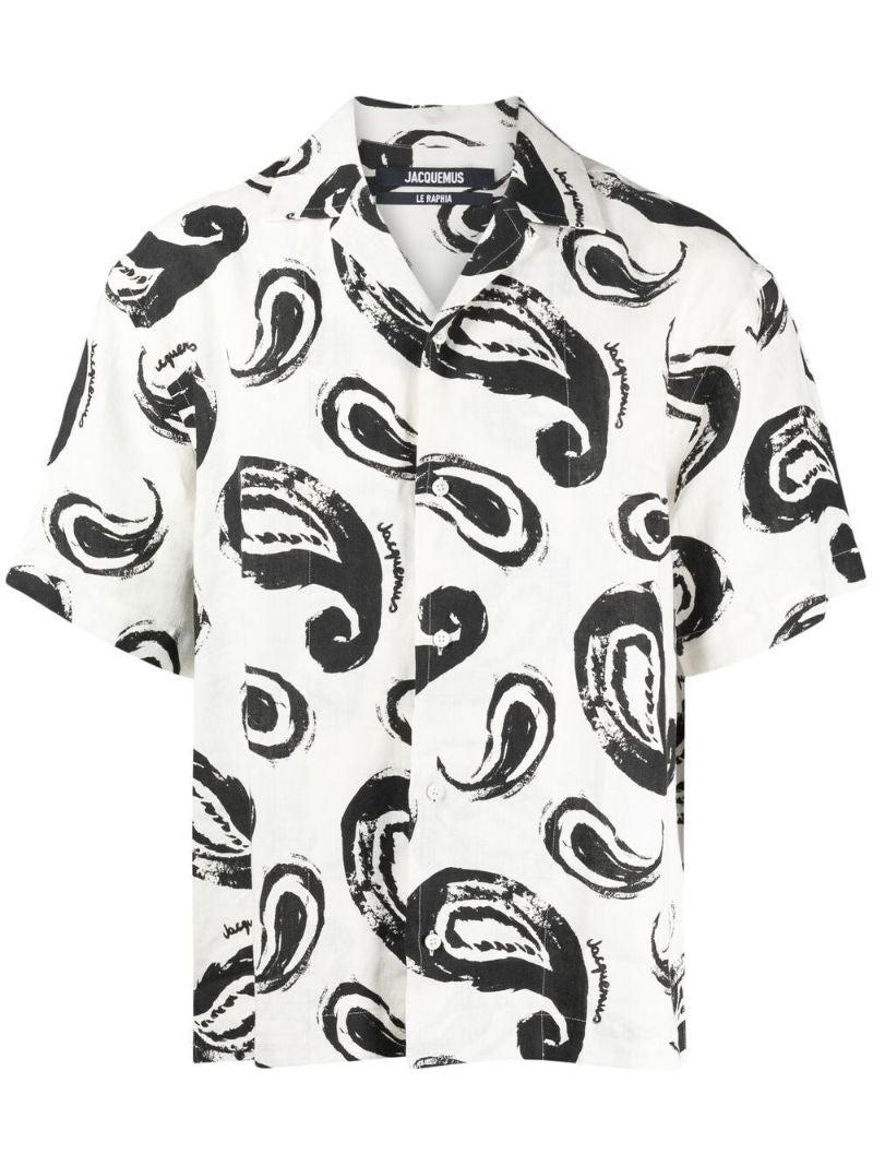 White and Black La Chemise Paisley Print Shirt