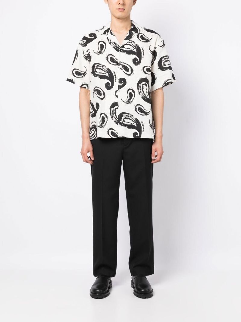 White and Black La Chemise Paisley Print Shirt