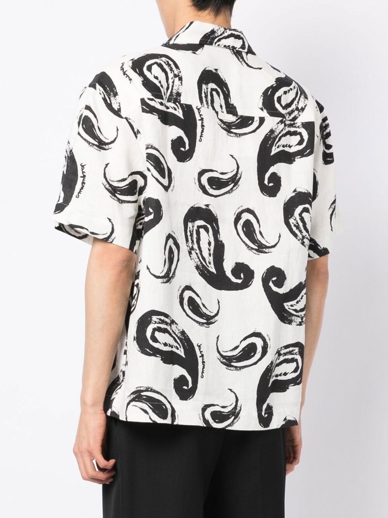 White and Black La Chemise Paisley Print Shirt