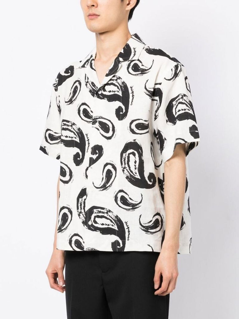 White and Black La Chemise Paisley Print Shirt