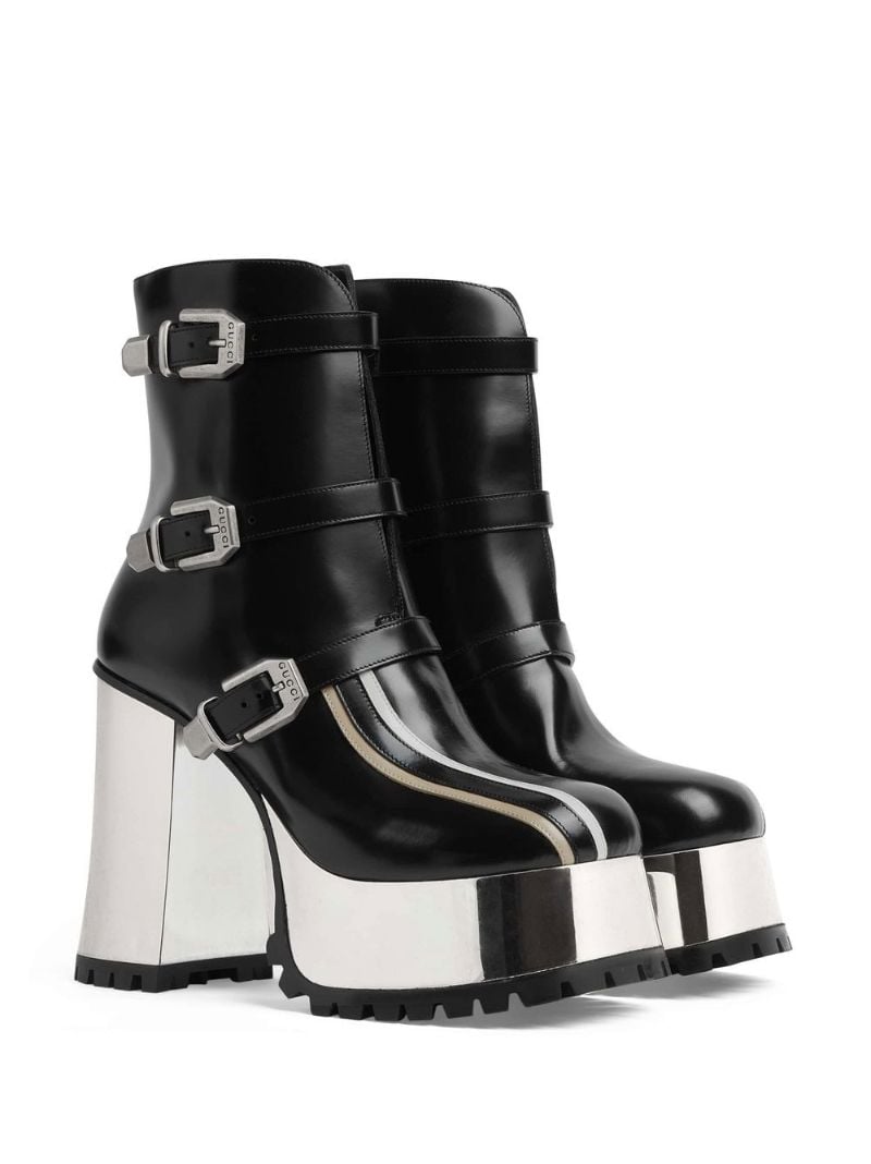 Black 125 Platform Ankle Boots