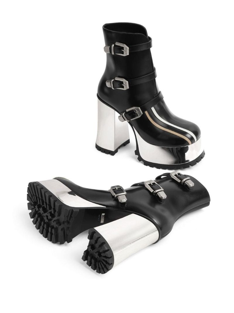 Black 125 Platform Ankle Boots