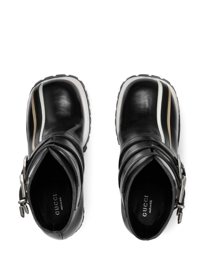 Black 125 Platform Ankle Boots