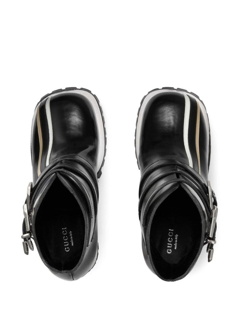 Black 125 Platform Ankle Boots