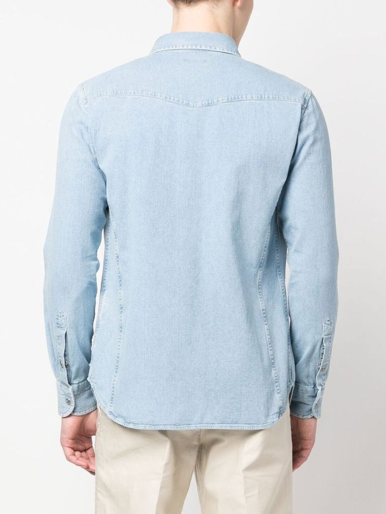 Blue Western-style Denim Shirt