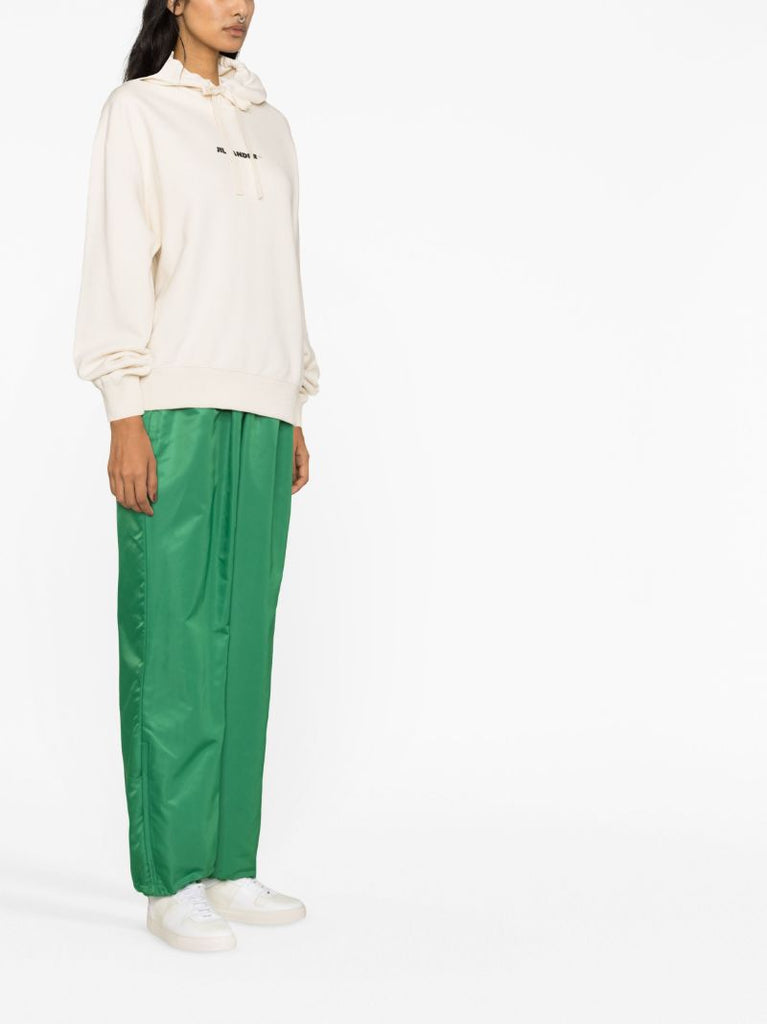 Neutral Logo Print Drawstring Hoodie