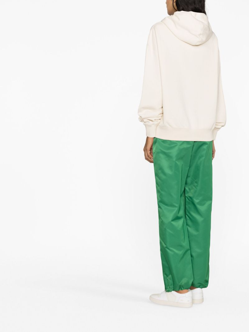 Neutral Logo Print Drawstring Hoodie