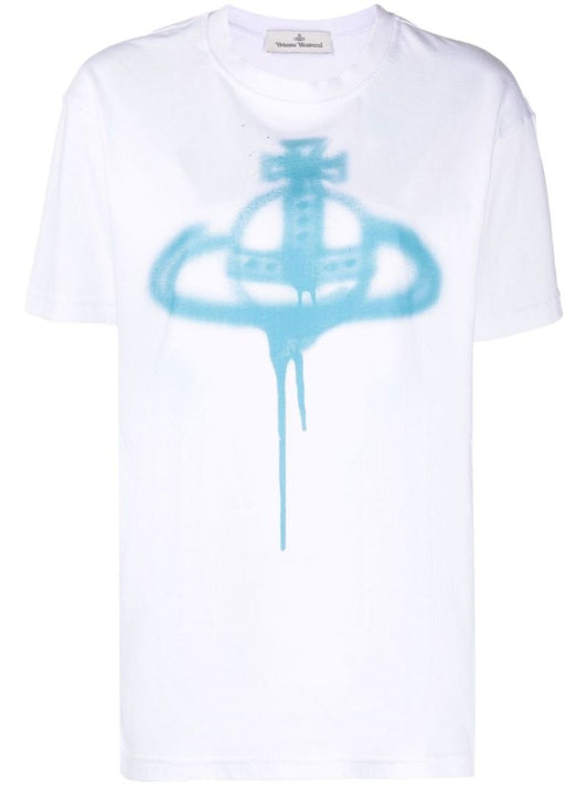 White Spray Orb Print T-shirt