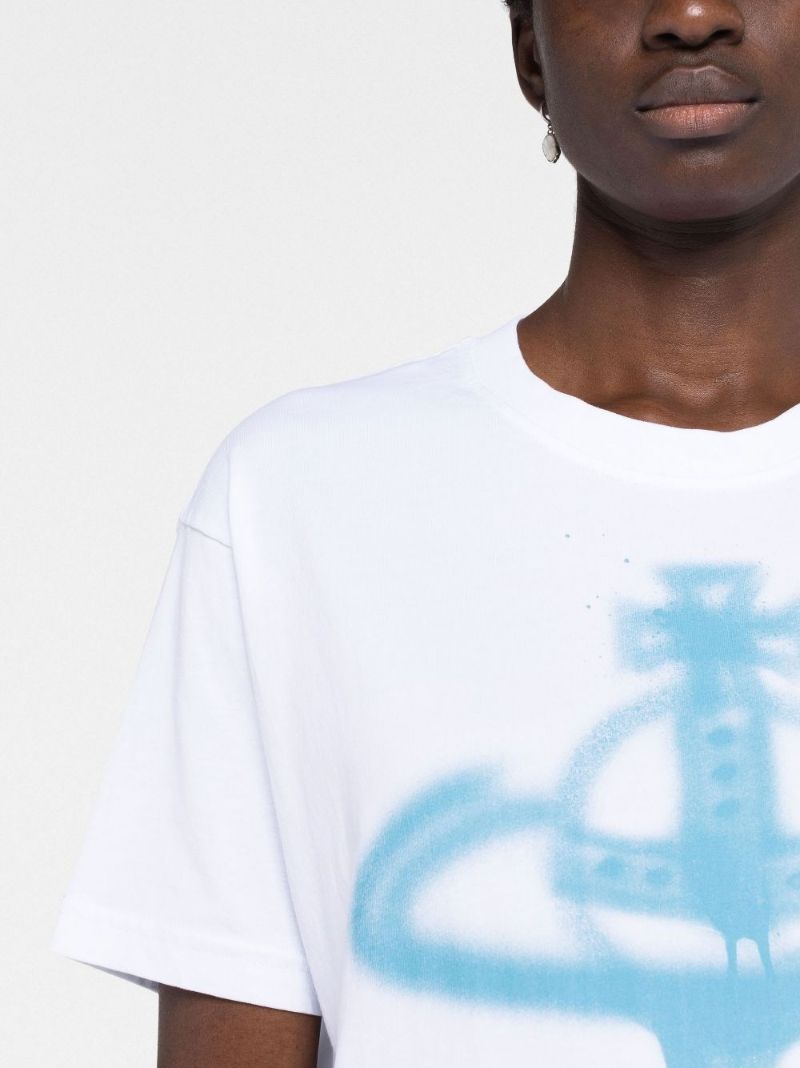 White Spray Orb Print T-shirt