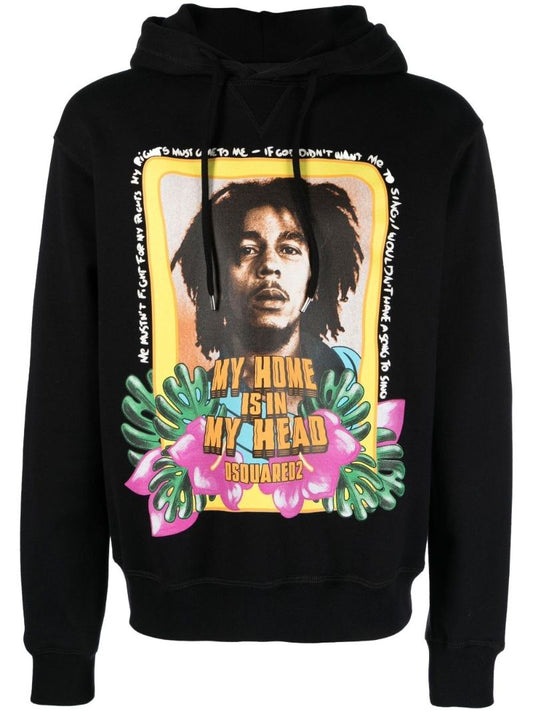 Black Bob Marley Long-sleeve Hoodie