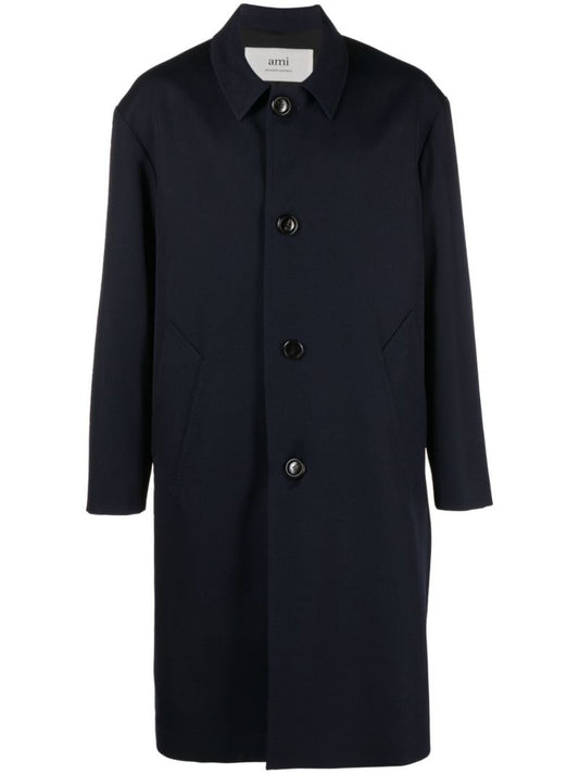 Blue Virgin-wool Coat