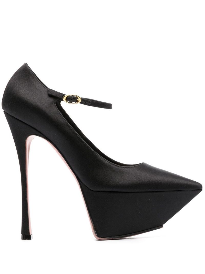 Black Angelica 150 Satin Pumps