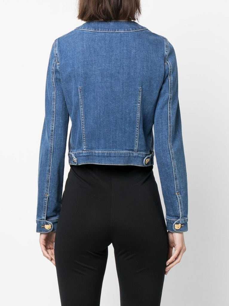 Blue Bear-button Denim Jacket