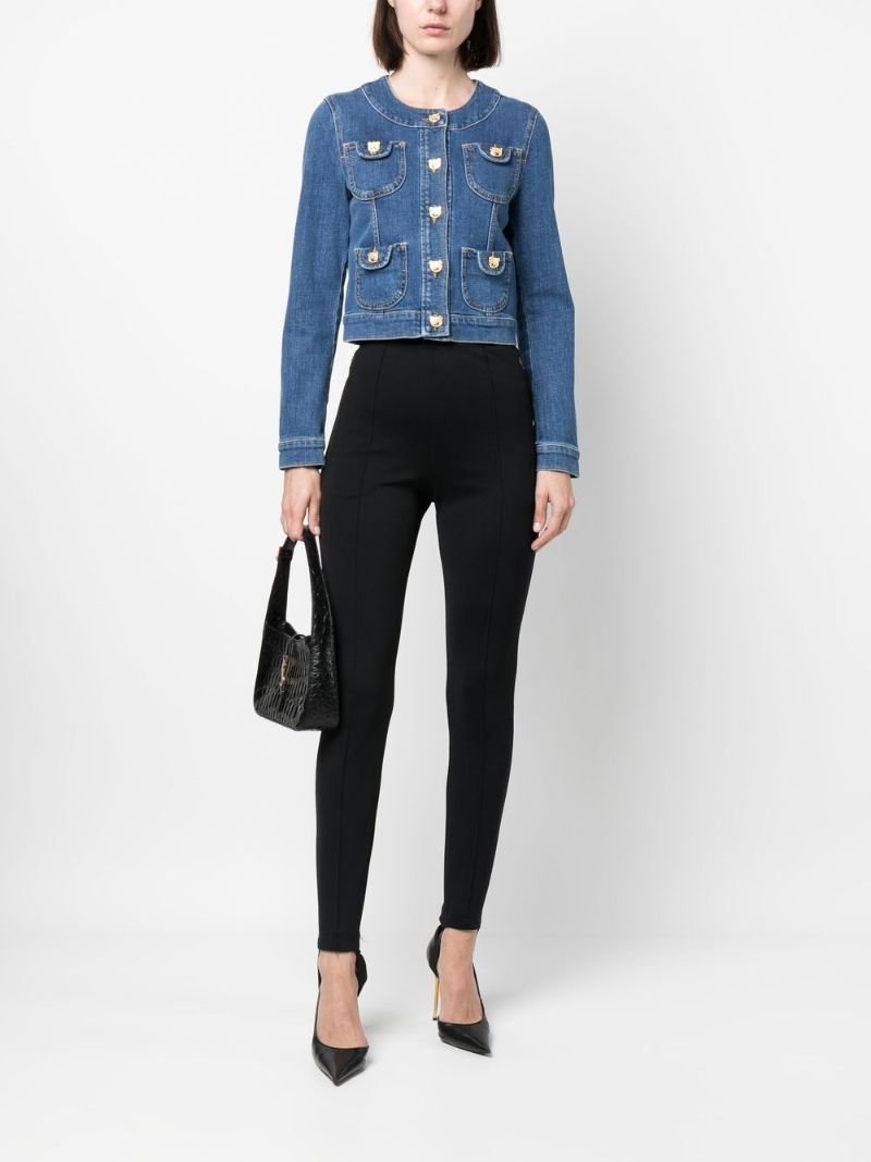 Blue Bear-button Denim Jacket