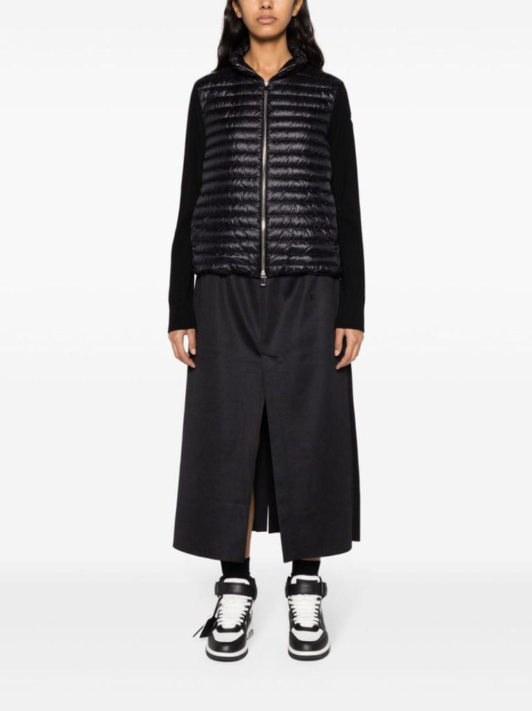 Black Knitted-sleeved Padded Jacket