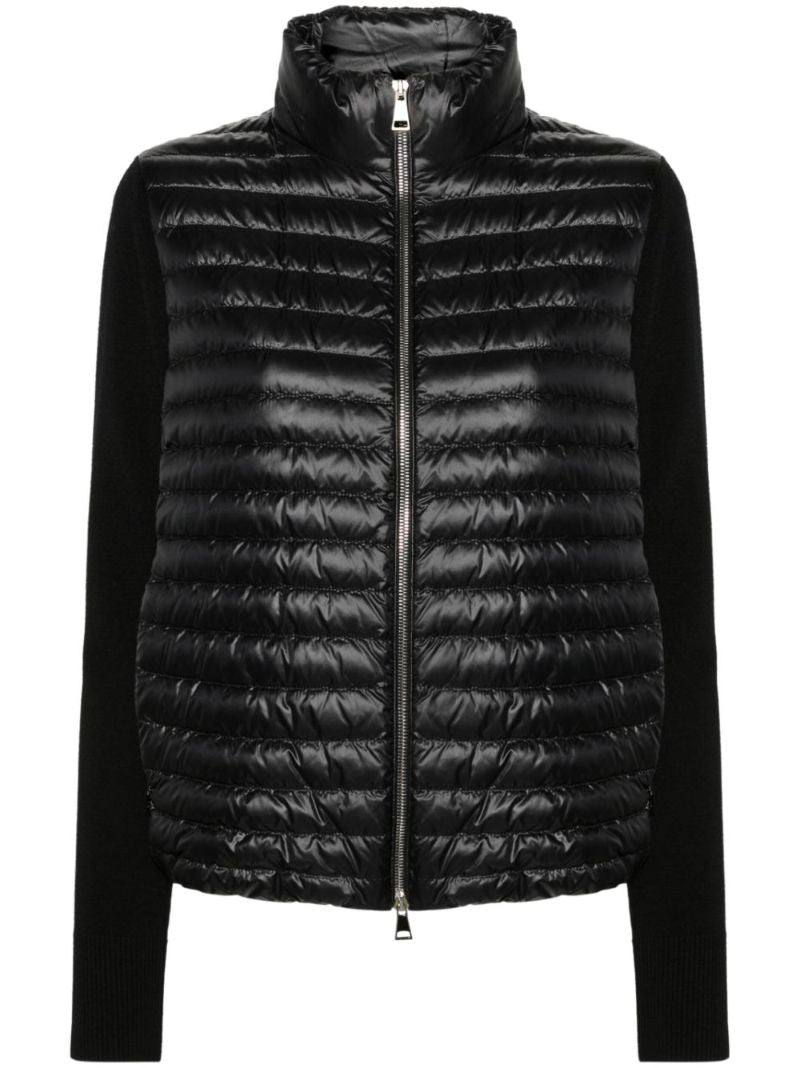 Black Knitted-sleeved Padded Jacket