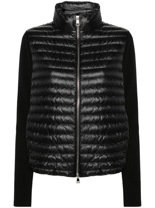 Black Knitted-sleeved Padded Jacket