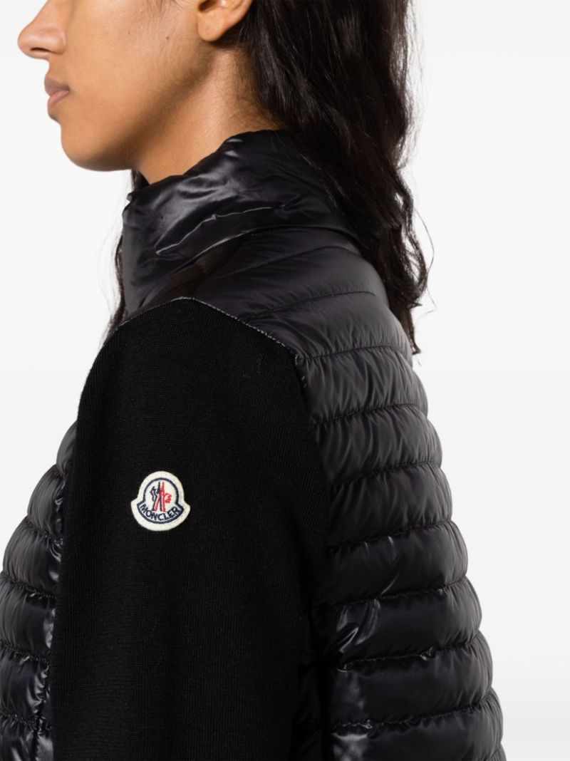 Black Knitted-sleeved Padded Jacket