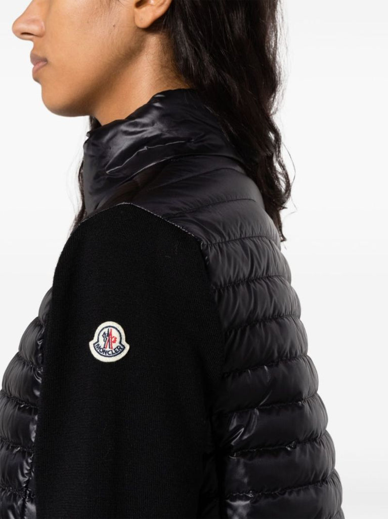 Black Knitted-sleeved Padded Jacket
