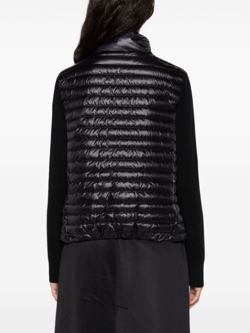 Black Knitted-sleeved Padded Jacket