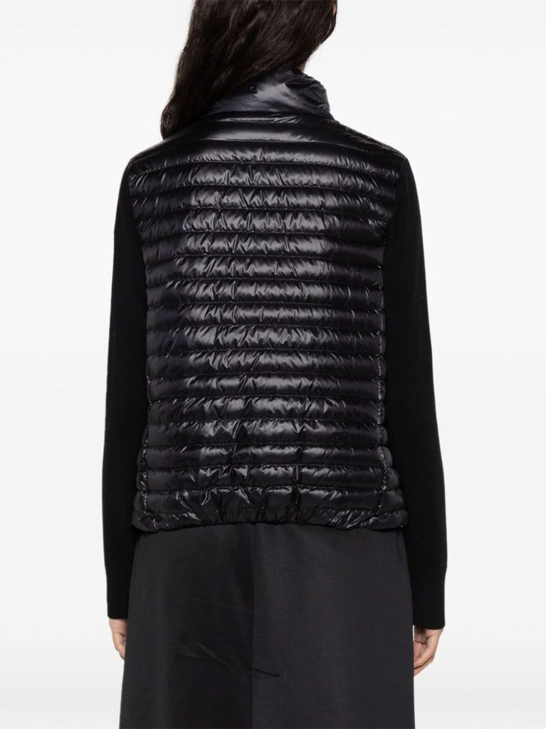Black Knitted-sleeved Padded Jacket