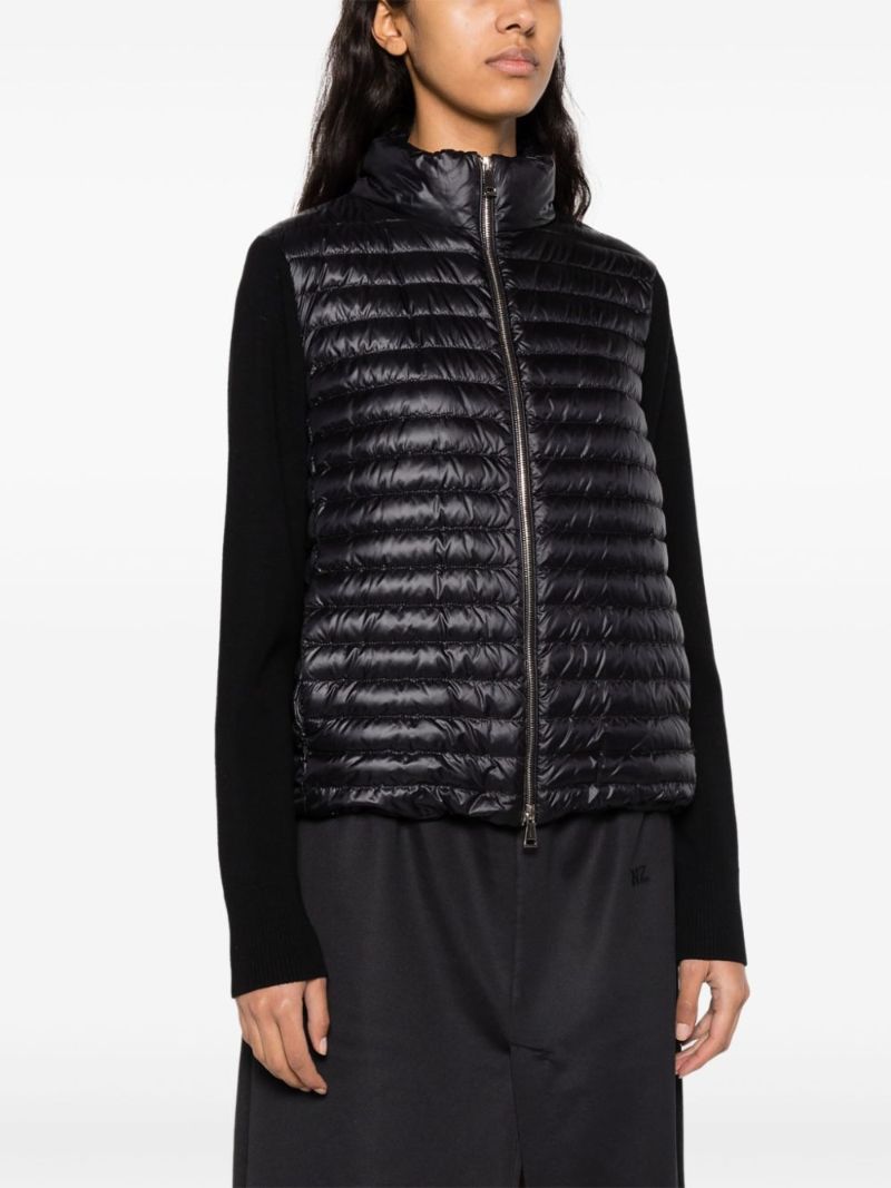 Black Knitted-sleeved Padded Jacket