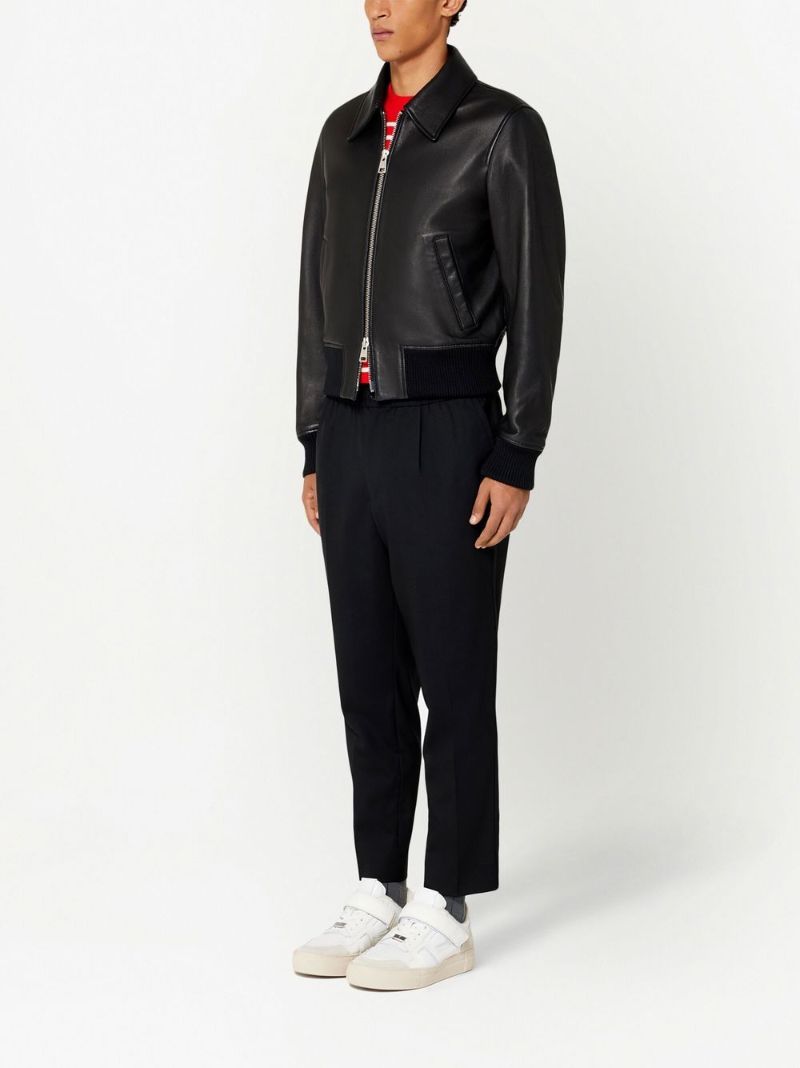 Black Cropped Leather Jacket