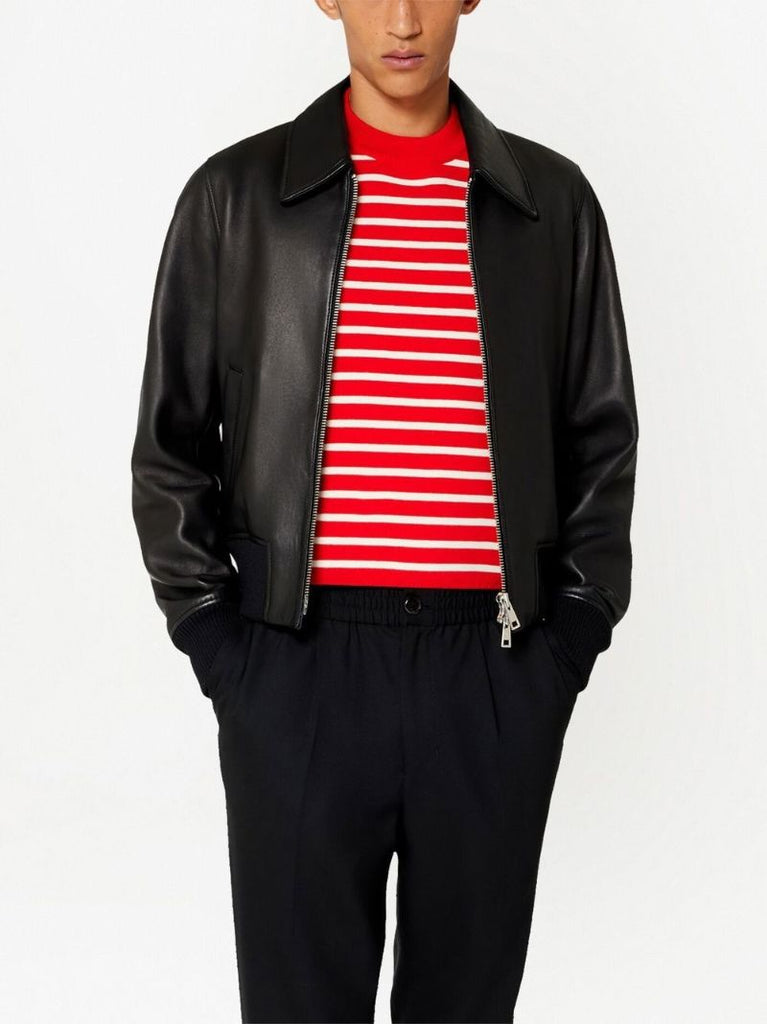 Black Cropped Leather Jacket