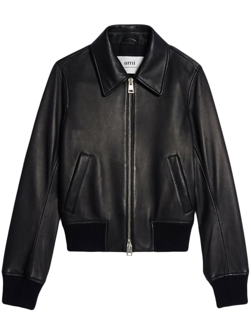 Black Cropped Leather Jacket