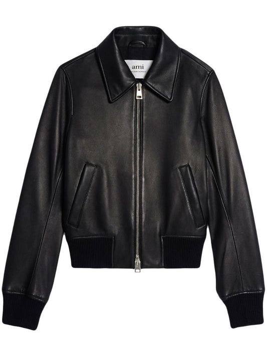 Black Cropped Leather Jacket