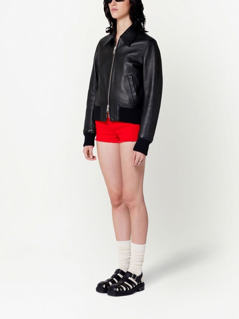 Black Cropped Leather Jacket