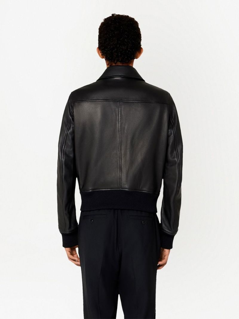 Black Cropped Leather Jacket