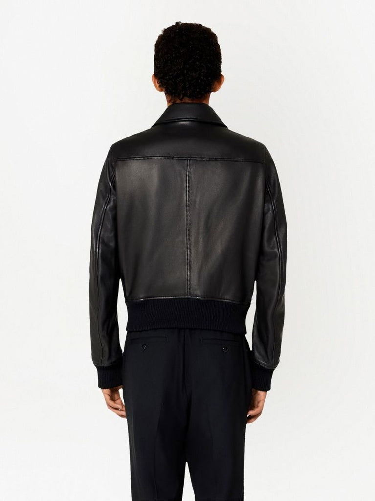 Black Cropped Leather Jacket
