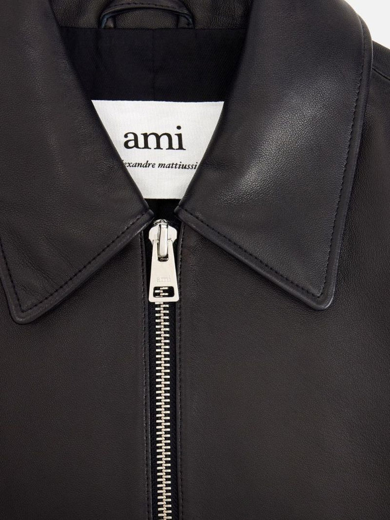 Black Cropped Leather Jacket