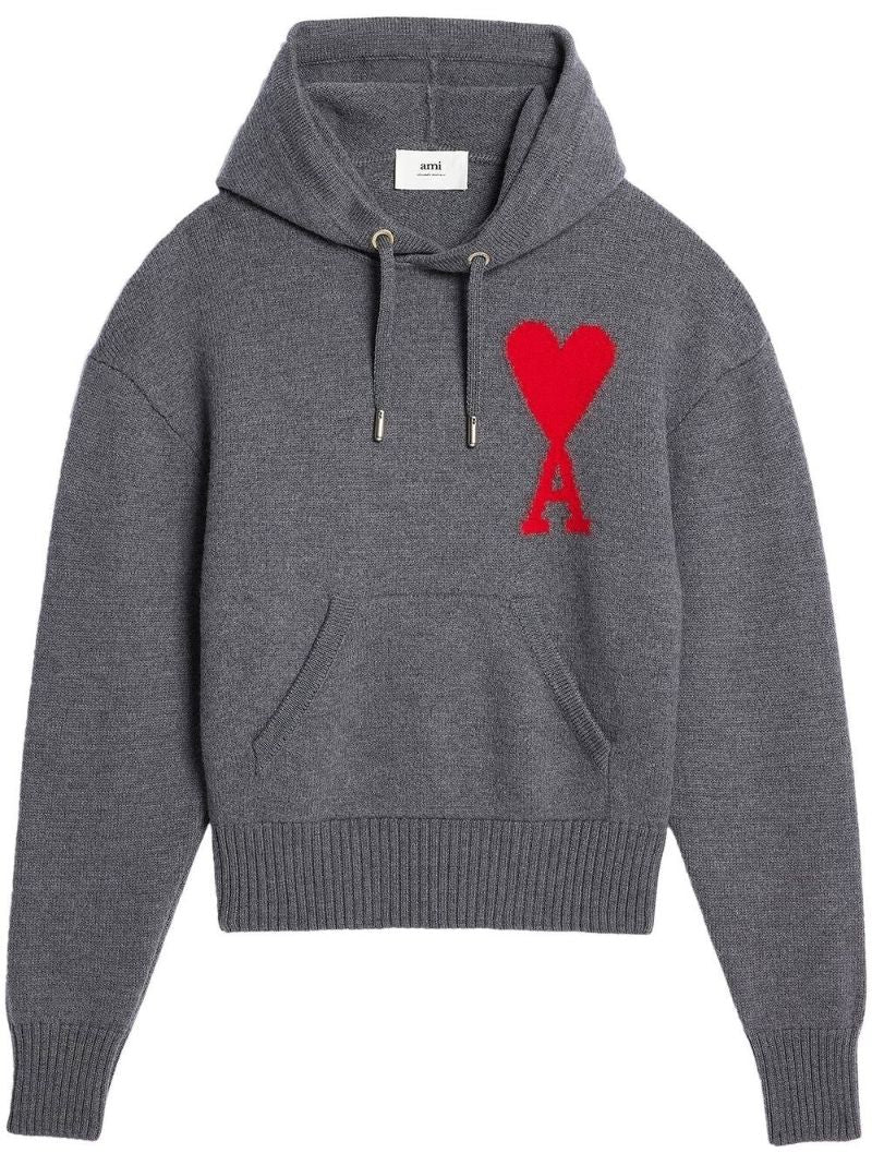 Grey Ami De Coeur Virgin-wool Hoodie