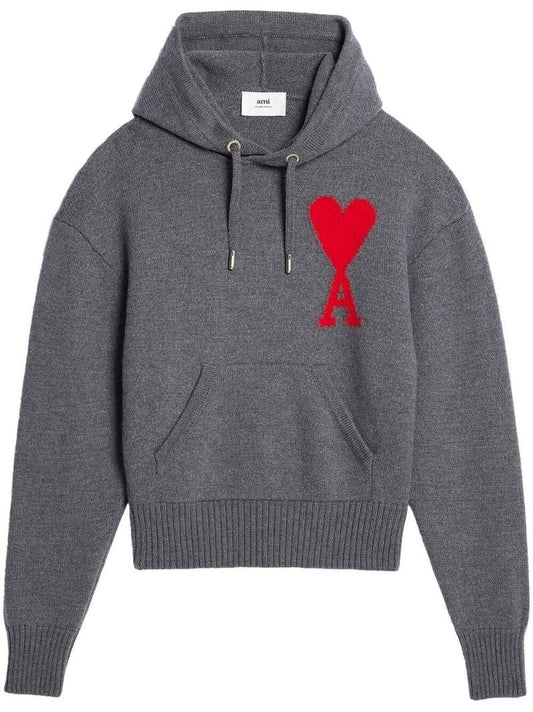 Grey Ami De Coeur Virgin-wool Hoodie
