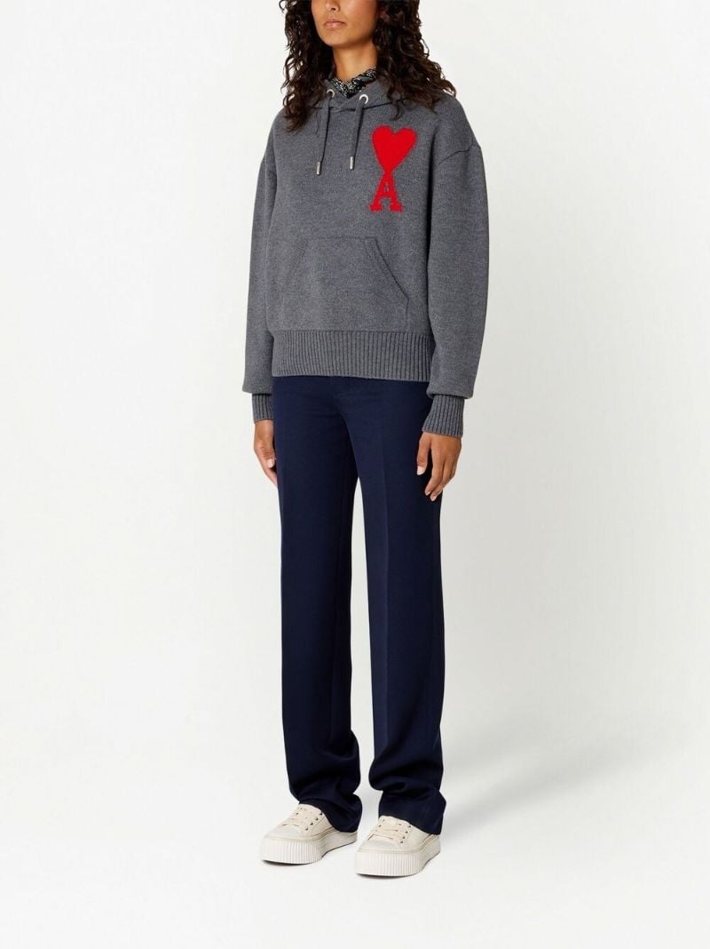 Grey Ami De Coeur Virgin-wool Hoodie
