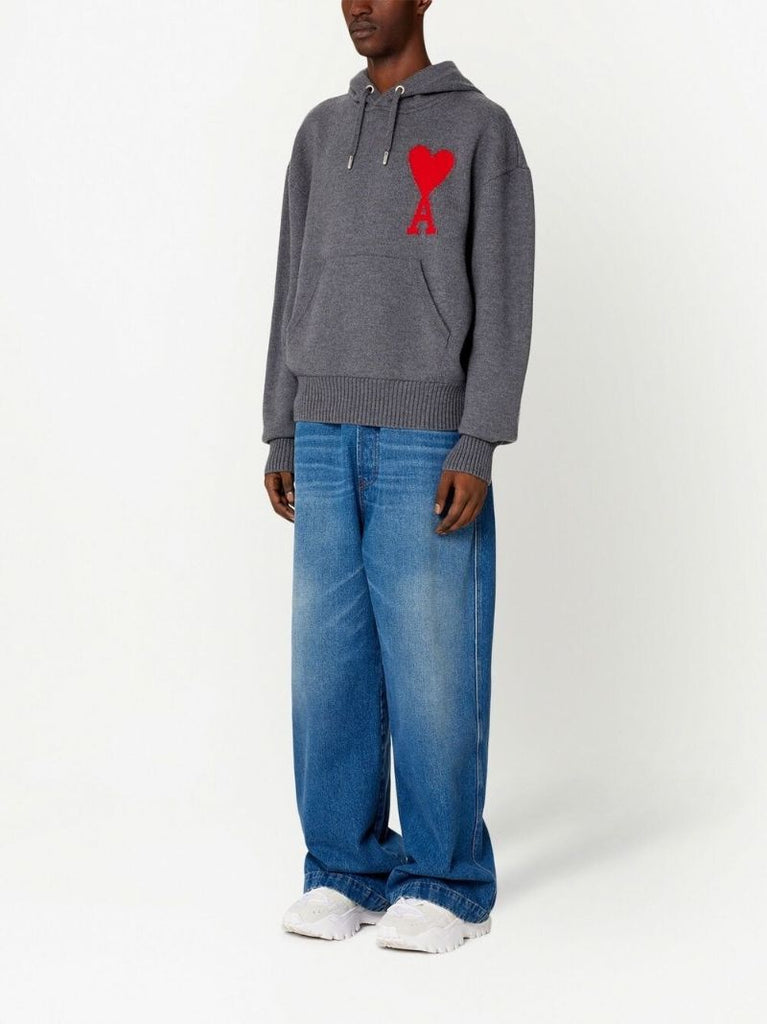 Grey Ami De Coeur Virgin-wool Hoodie