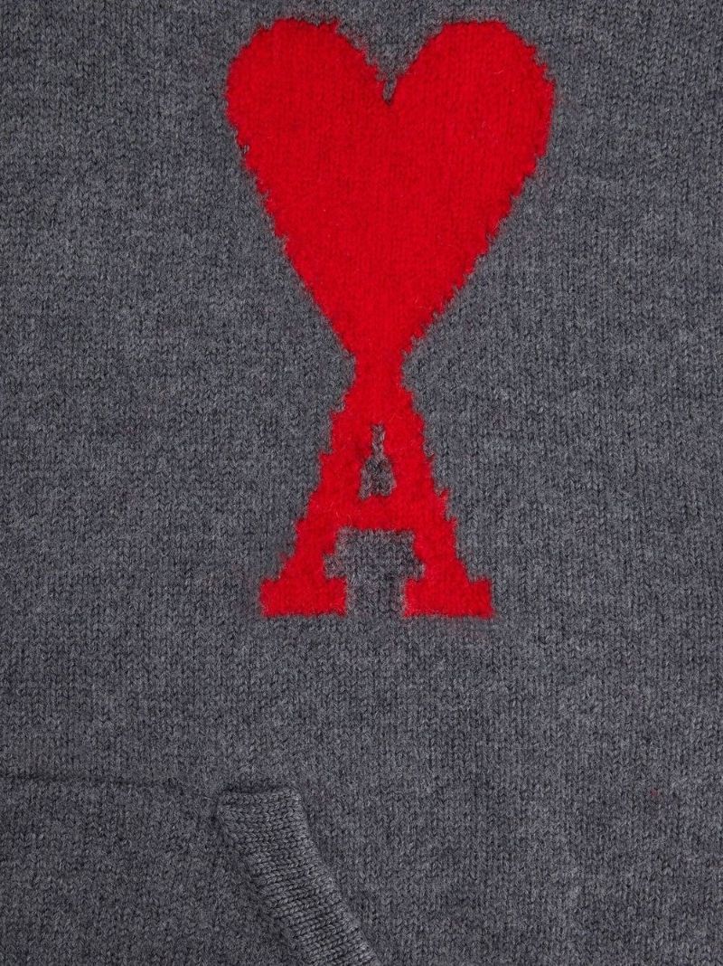 Grey Ami De Coeur Virgin-wool Hoodie