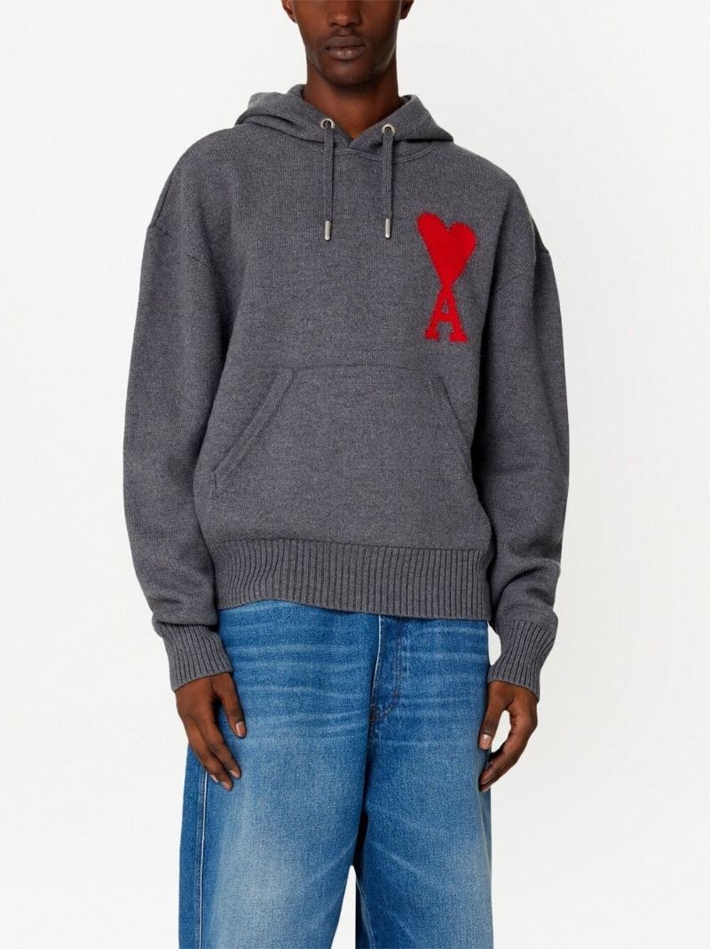 Grey Ami De Coeur Virgin-wool Hoodie