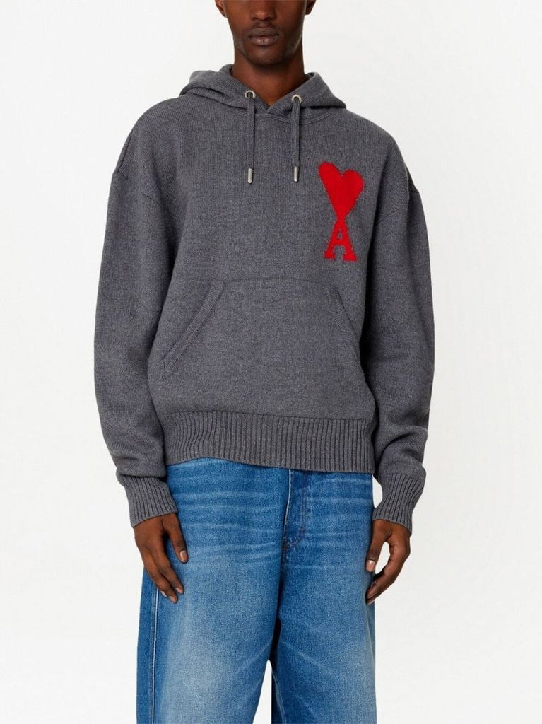 Grey Ami De Coeur Virgin-wool Hoodie