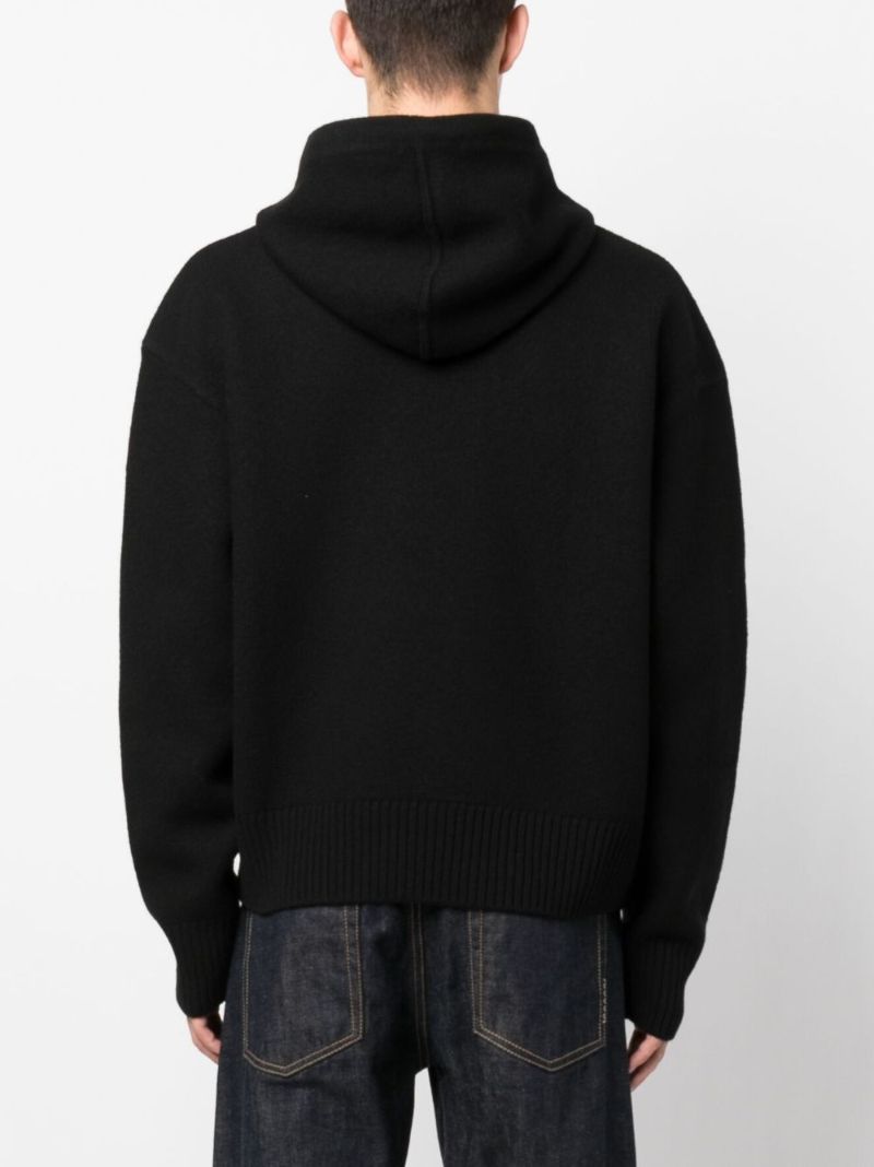 Black Ami De Coeur Virgin-wool Hoodie