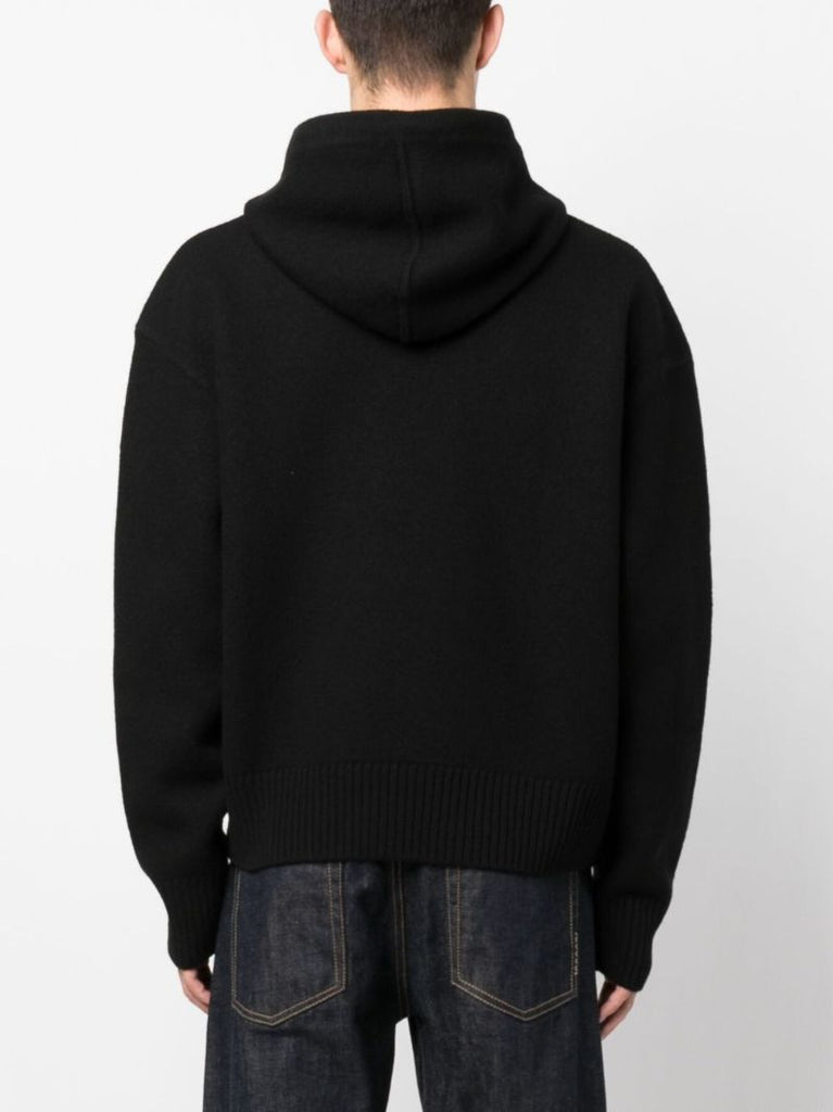 Black Ami De Coeur Virgin-wool Hoodie