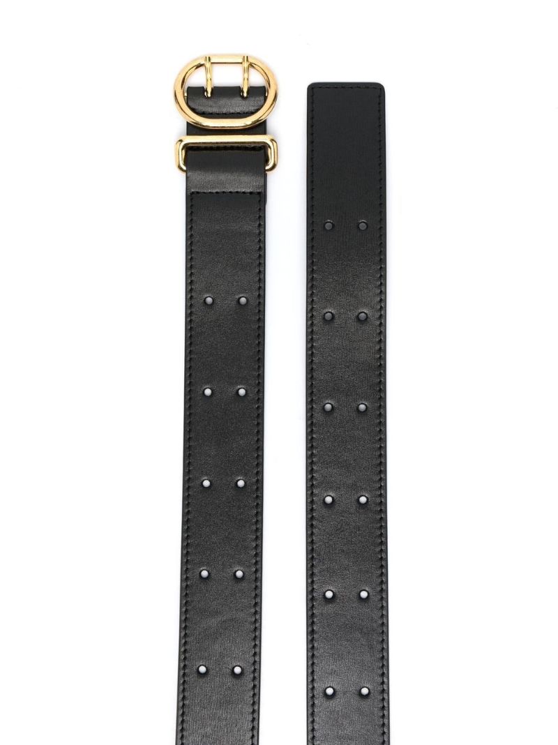Black Leather Buckled Belt