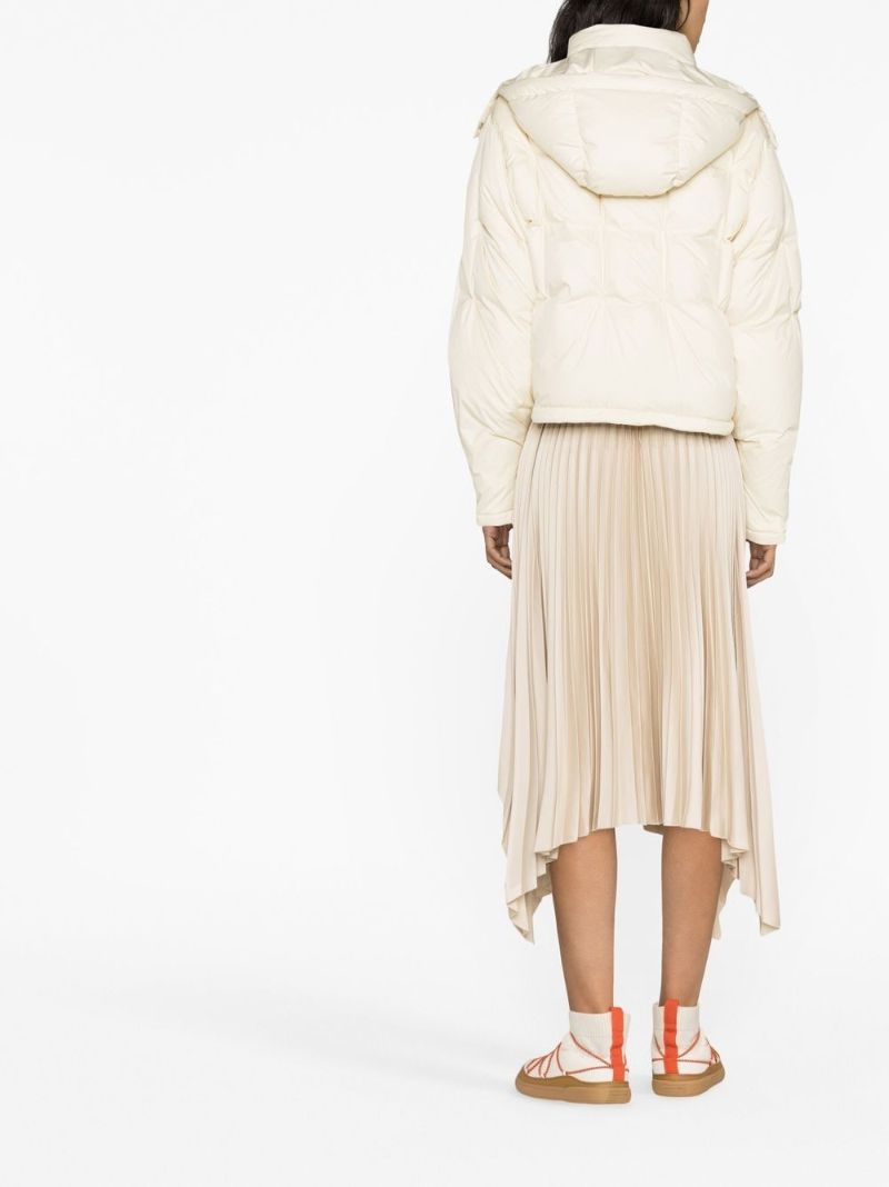 Neutral Asymmetric Pleated Skirt