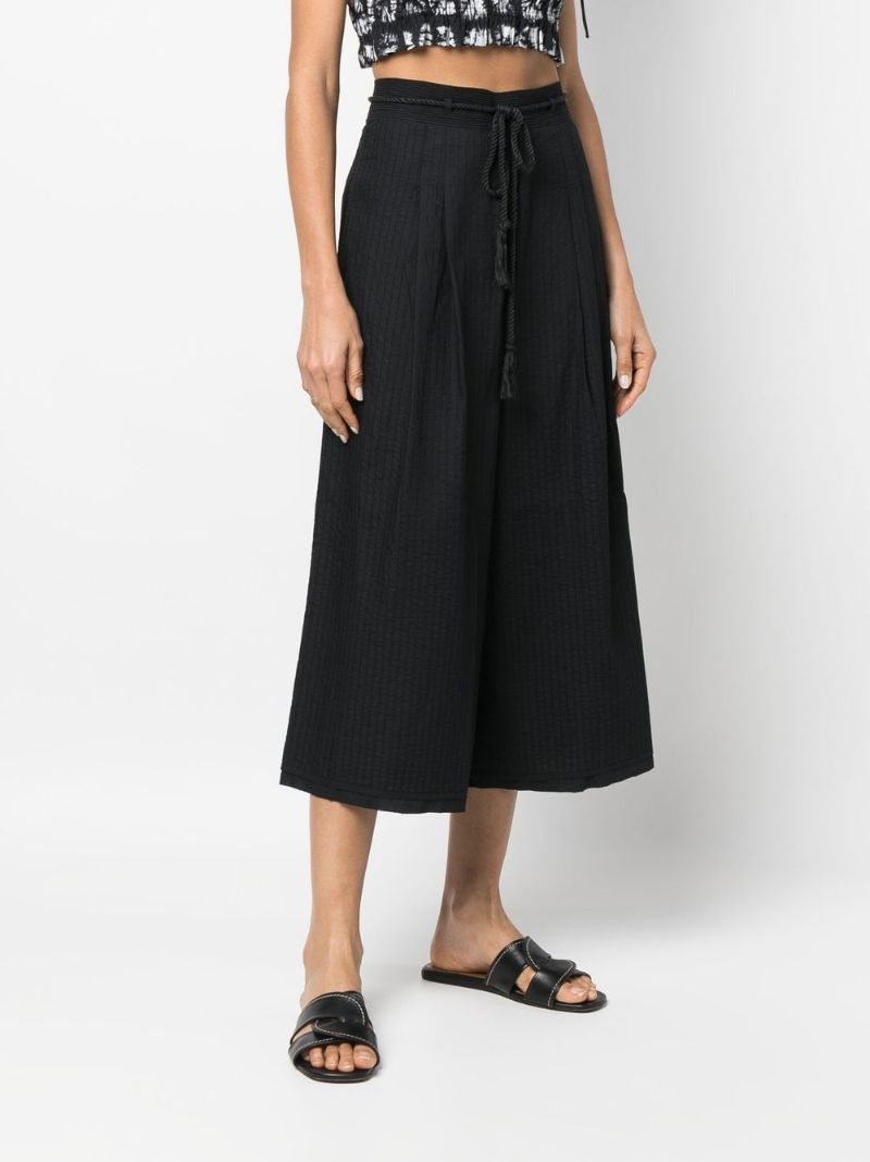 Black Wide-leg Cropped Trousers