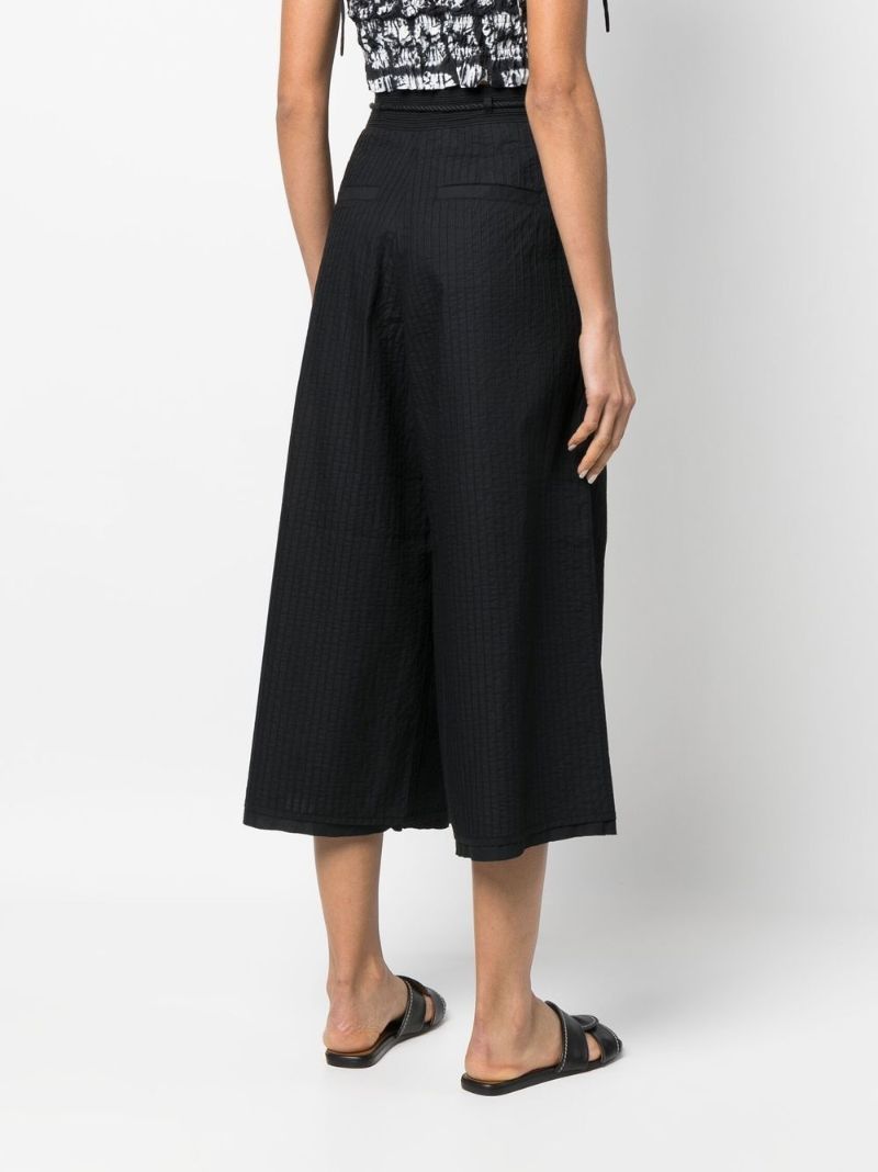 Black Wide-leg Cropped Trousers