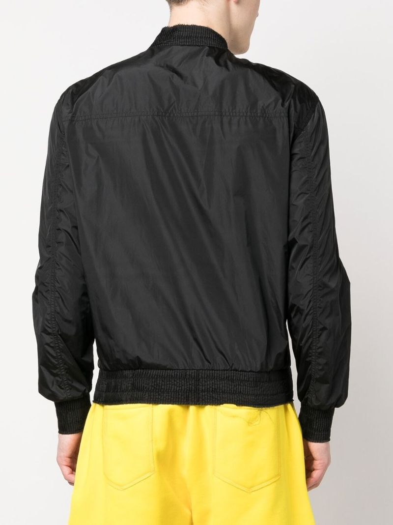 Black Logo Print Bomber Jacket